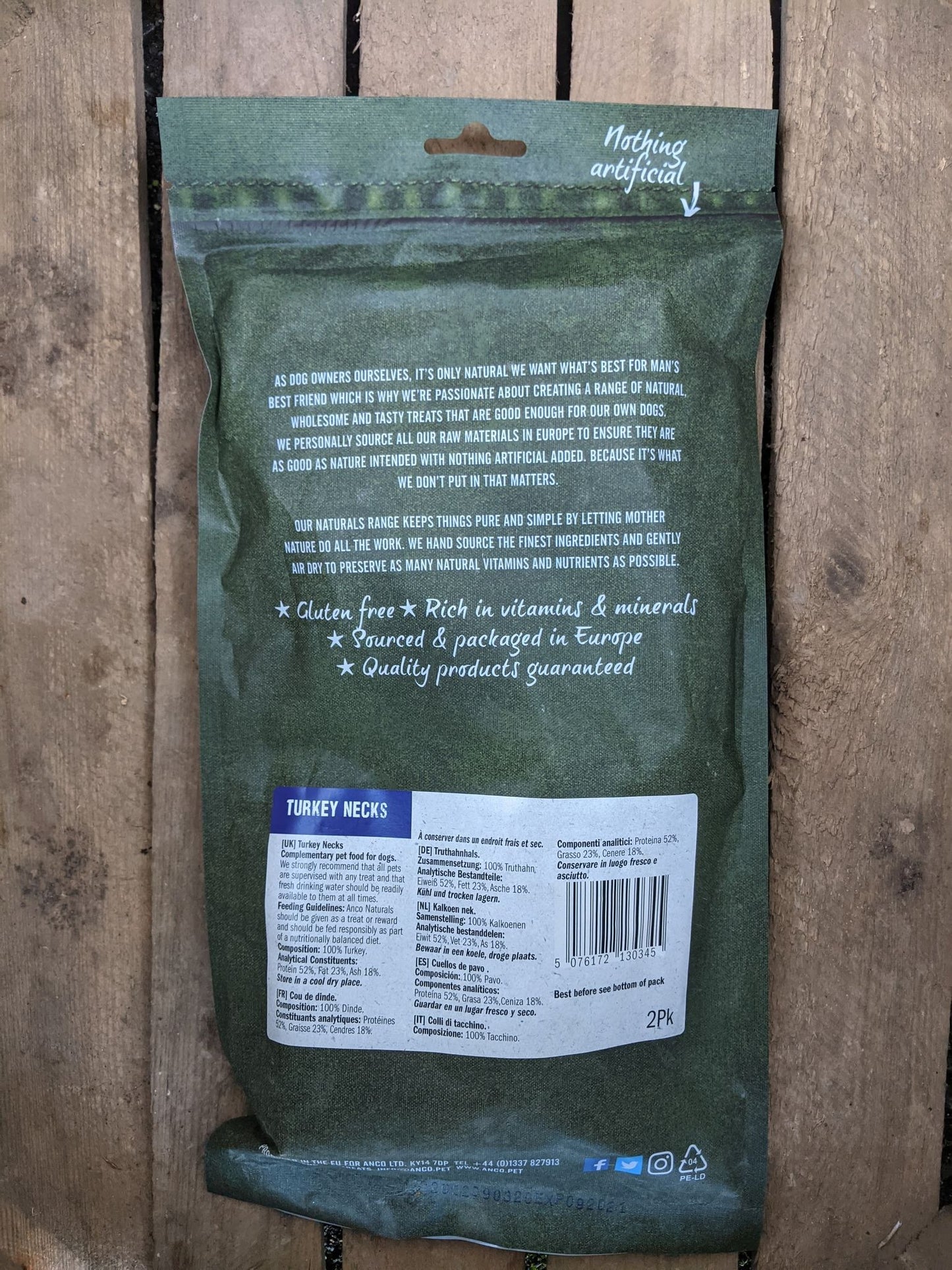 Anco Turkey Necks Natural Treat Back